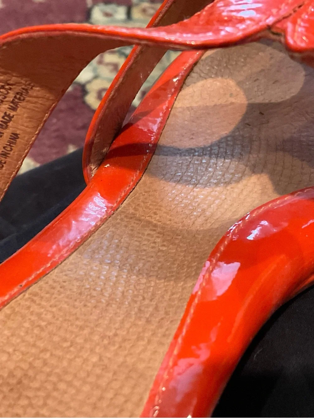 Sofft Women's Orange Patent Slide Sandals sz 8